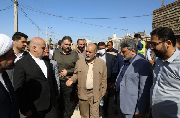 همراهی مدیر  بهسازی و نوسازی شهرداری اهواز با وزیر کشور در بازدیدهای سفر رئیس جمهور به خوزستان